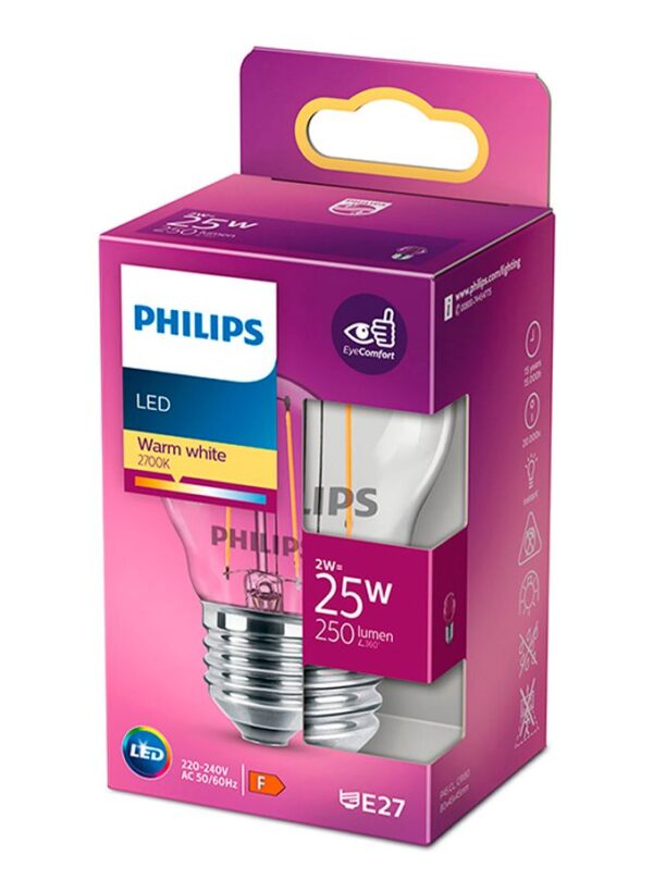 Phillips LED Pære - E27 2W